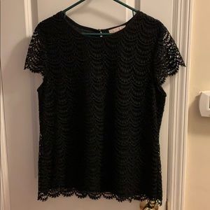 Scallop hem J Crew lace top